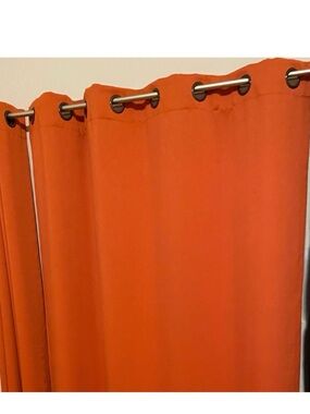 Solid Orange Grommet Top Curtains - Vibrant Orange Panels length 84” width 54”